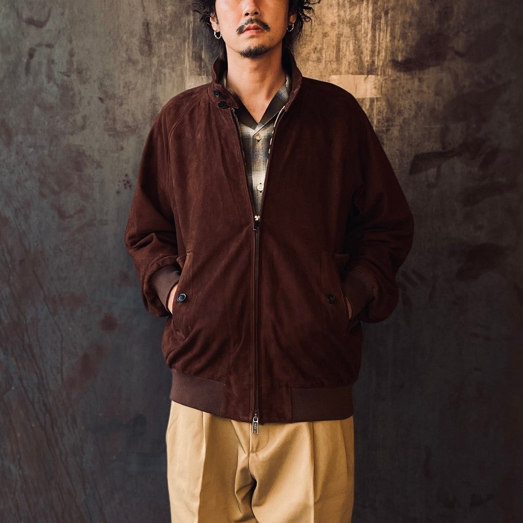 BARACUTA | G9 SUEDE LEATHER HARRINGTON JACKET #BROWN [25FW-WMO-BC01]