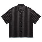 STRIPED OPEN COLLAR SHIRT S/S ( TYPE-2 ) #BLACK [25SS-WMS-OC04]