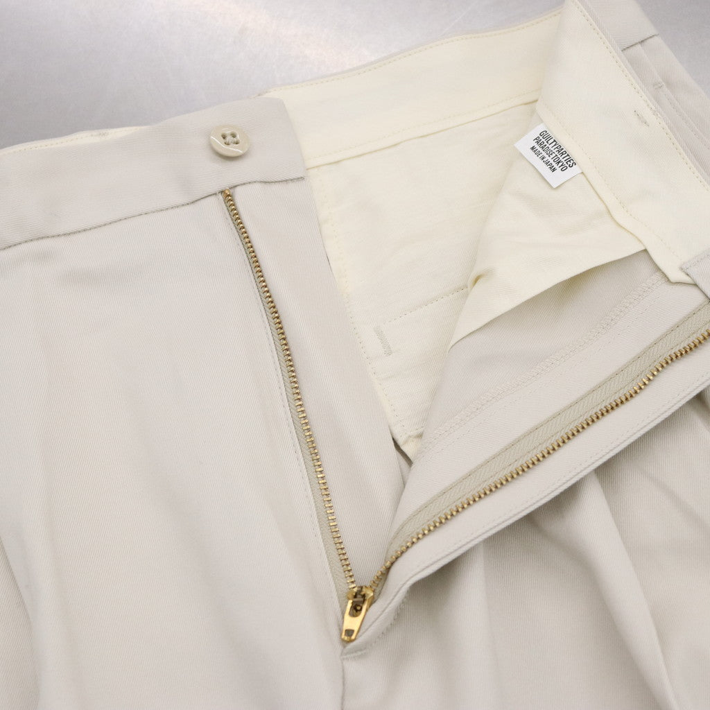 DOUBLE PLEATED CHINO TROUSERS #WHITE [23FW-WMP-PT01]
