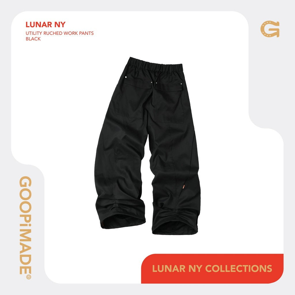 Lunar 26 - Utility Ruched Work Pants #Black [GOOPI-26SS-FEB-01]