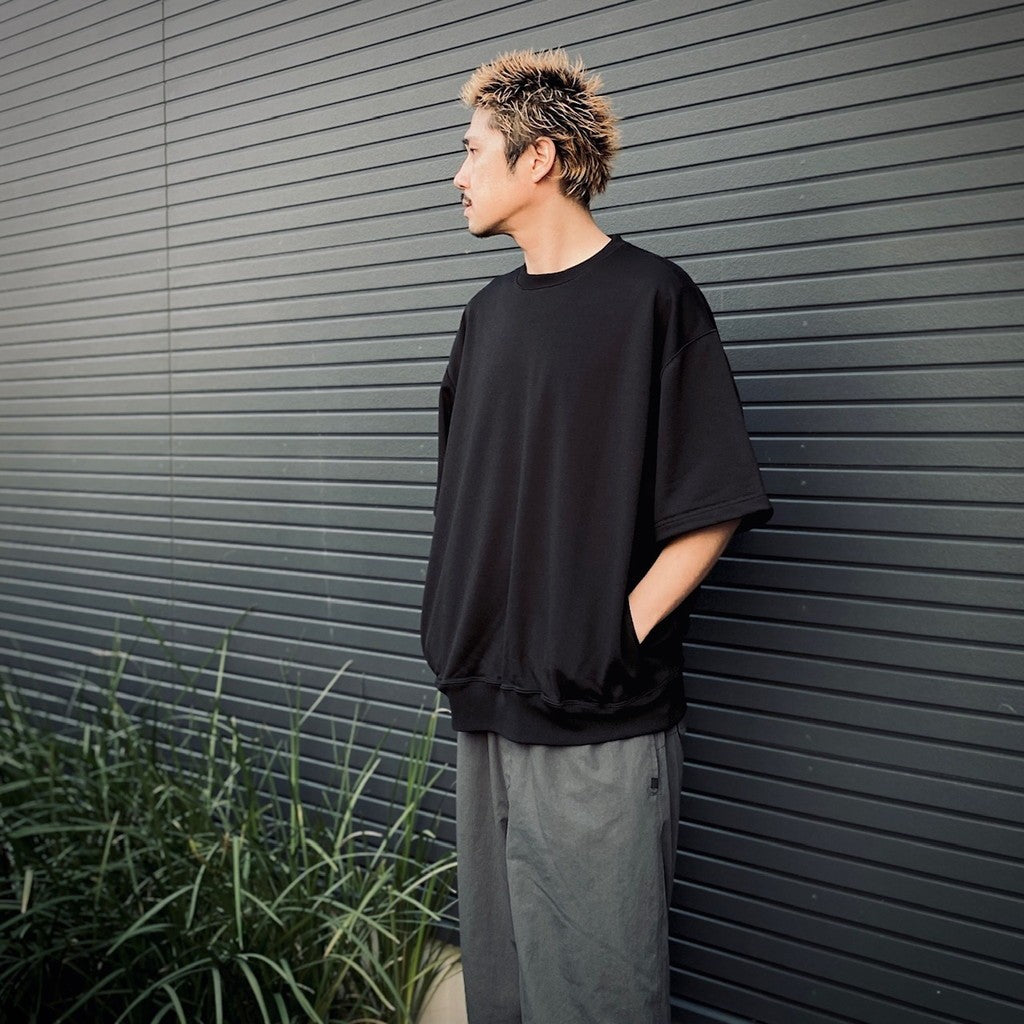 科技風短袖衛衣 #黑色 [BE-51025]