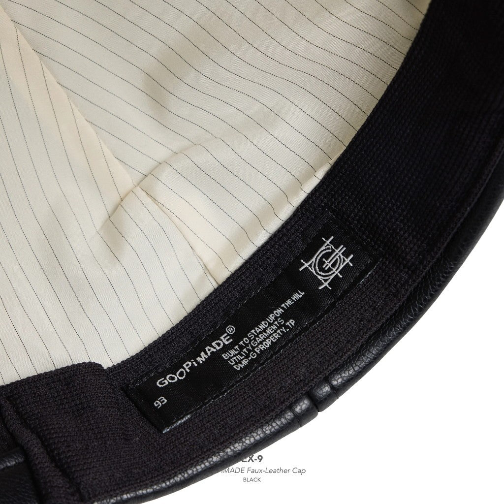 EX-9 GOOPiMADE Faux-Leather Cap #Black [GOOPI-26SS-JUL-04]