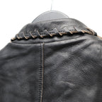 編織皮革連身工作服 #黑色 [BW252-BLC]