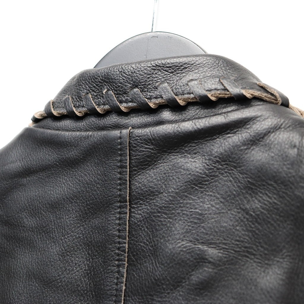 編織皮革連身工作服 #黑色 [BW252-BLC]