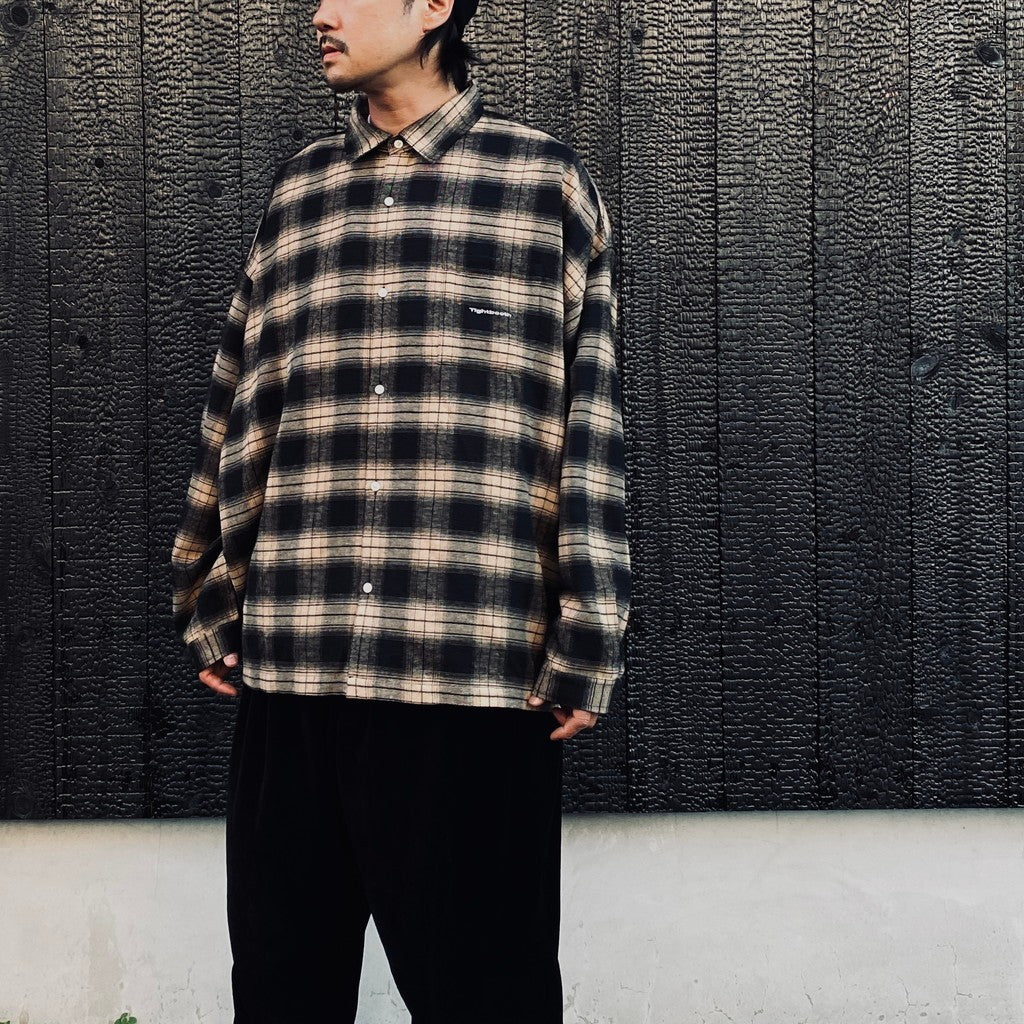 PLAID FLANNEL L/S SHIRT #Black x Beige [FW26-S02]