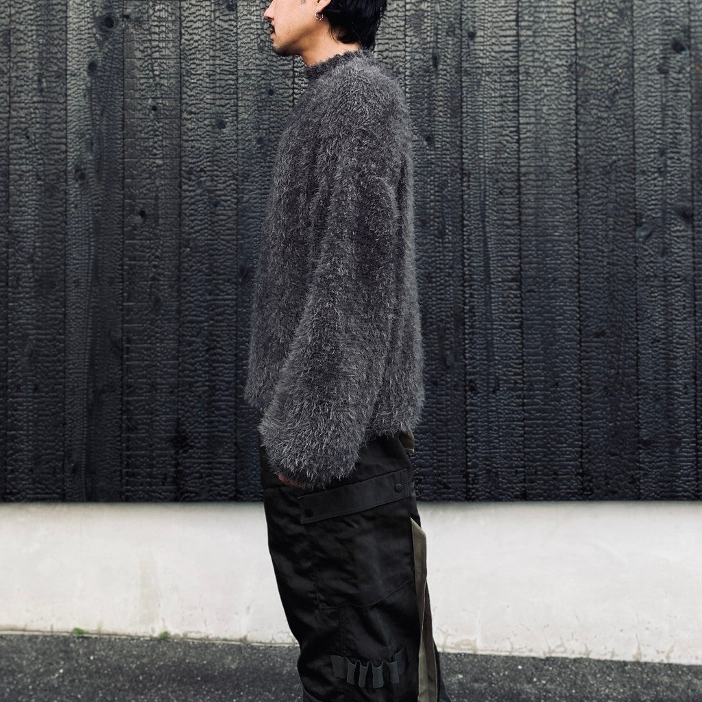 Classic Shaggy Knit Jumper (FUR KNIT) #CHARCOAL [M-P4-KW3]