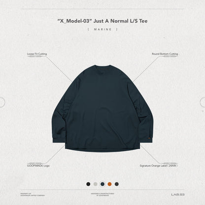 「X_Model-03」 Just A Normal L/S Tee #MARINE [GOOPI-24AW-NOV-01]