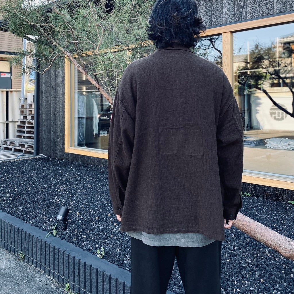 WELT POCKETS ZIP SHIRT JACKET #CHARCOAL [CES29JK15]