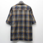 OMBRE CHECK OPEN COLLAR SHIRT S/S ( TYPE-1 ) #BLUE [26SS-WMS-OC09]