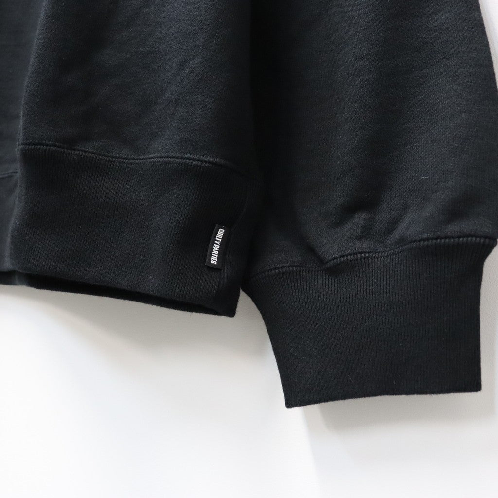WASHED MIDDLE WEIGHT CREW NECK SWEAT SHIRT ( TYPE-3 ) #BLACK/GREEN [26FWE-WMC-SS05]