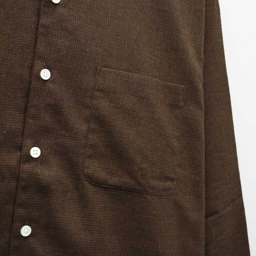 Micro Plaid Open Collar Shirt #Brown [SD26F-SH02]