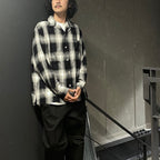 OMBRE CHECK OPEN COLLAR SHIRT L/S ( TYPE-1 ) #GRAY [24FW-WMS-OC01]