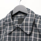 TECH SPORTS OPEN COLLAR SHIRT L/S GREN PLAID #CHARCOAL [BE-82026]