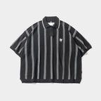 STRIPE KNIT POLO #BLACK [SS24-KN03]