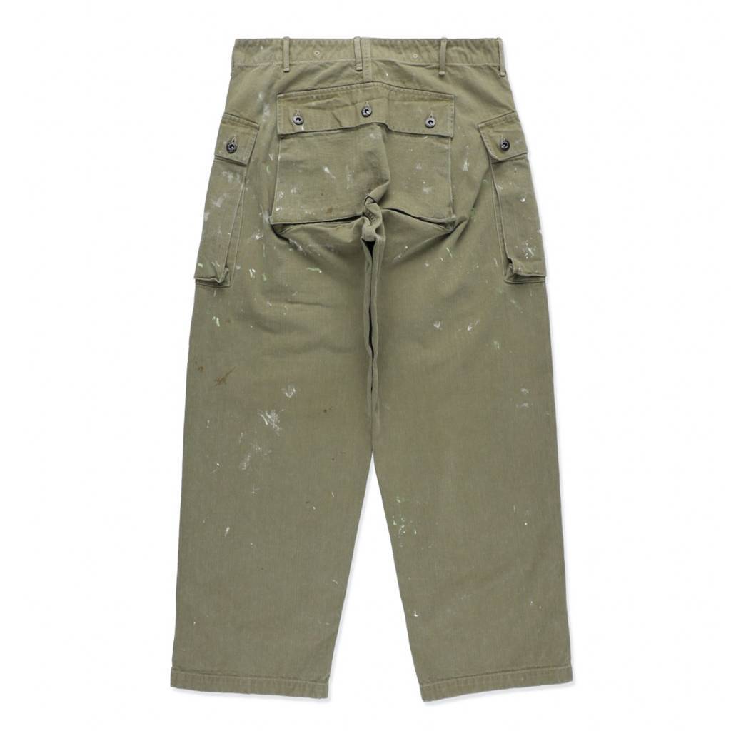 PAINT STAINED USMC P-44 HBT TROUSERS #PAINT STAINED OD [BW252-PU4HT]
