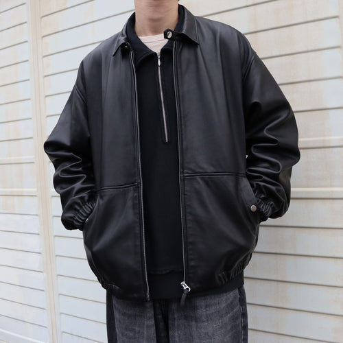 LEATHER SWING TOP #BLACK LEATHER [sn25f001]