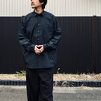 TECH REGULAR COLLAR SHIRT L/S SOLID #INK BLACK [BE-81026]