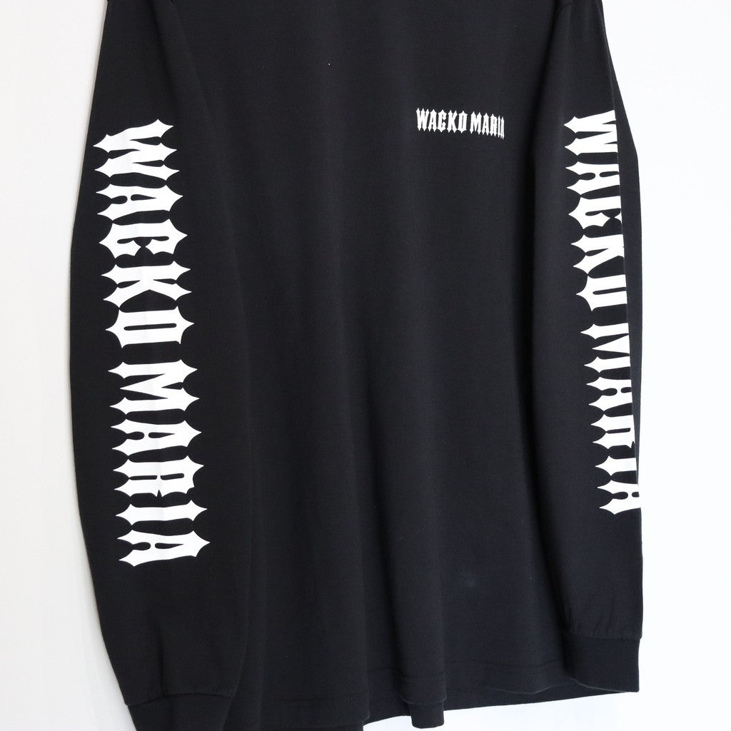 水洗重磅圓領長袖T卹（1型）#黑色 [25SS-WMT-LT01]