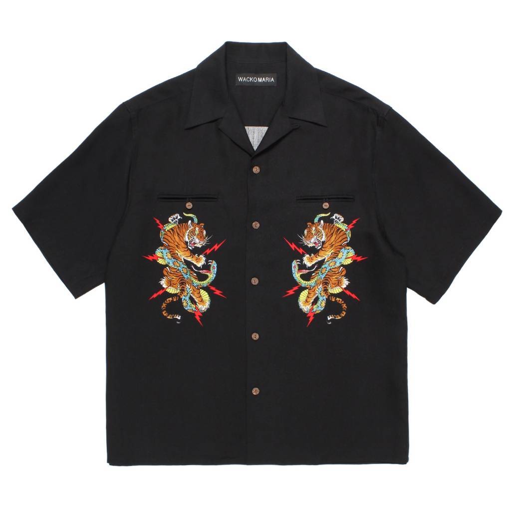 TIM LEHI | HAWAIIAN SHIRT S/S ( TYPE-1 ) #BLACK [26SSE-WMS-HI01]