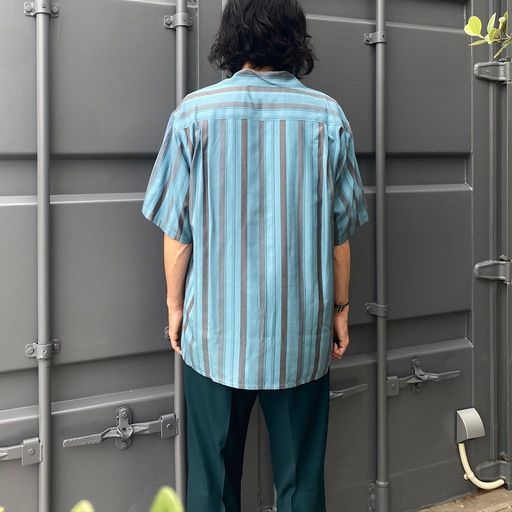 STRIPED OPEN COLLAR SHIRT S/S -TYPE 2- #BLUE [24SS-WMS-OC09]