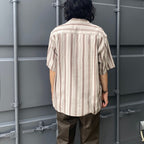 STRIPED OPEN COLLAR SHIRT S/S -TYPE 2- #GRAY [24SS-WMS-OC09]