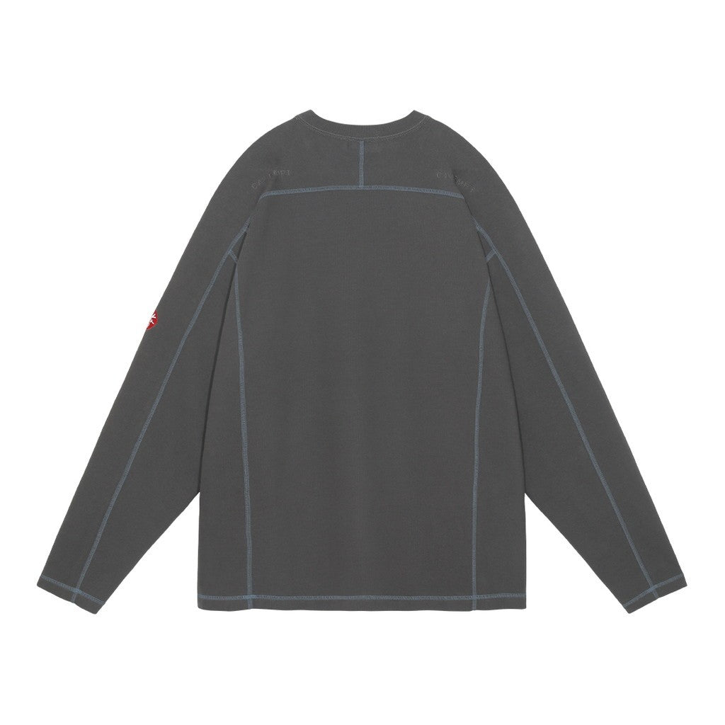 CREW NECK DBL KNIT LONG SLEEVE #CHARCOAL [CES26CS22]