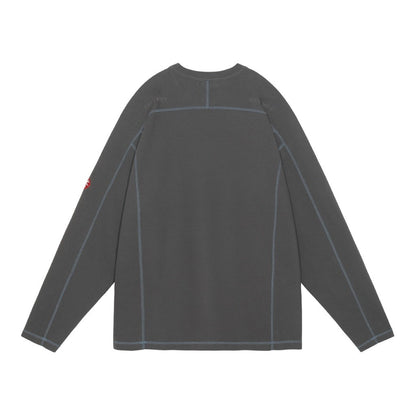 CREW NECK DBL KNIT LONG SLEEVE #CHARCOAL [CES26CS22]