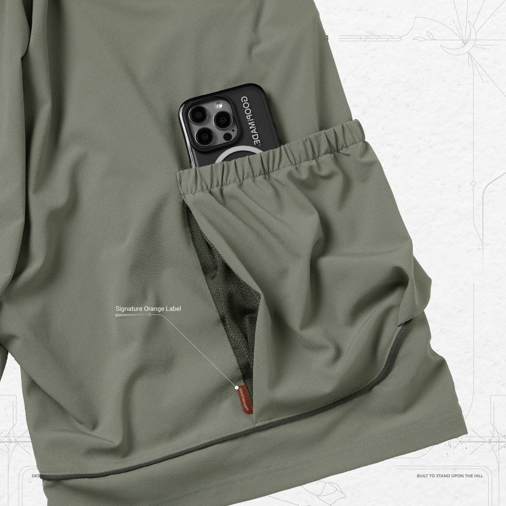 "LM-S01" G-輕便實用短褲 #SAGE [GOOPI-24SS-AUG-01]