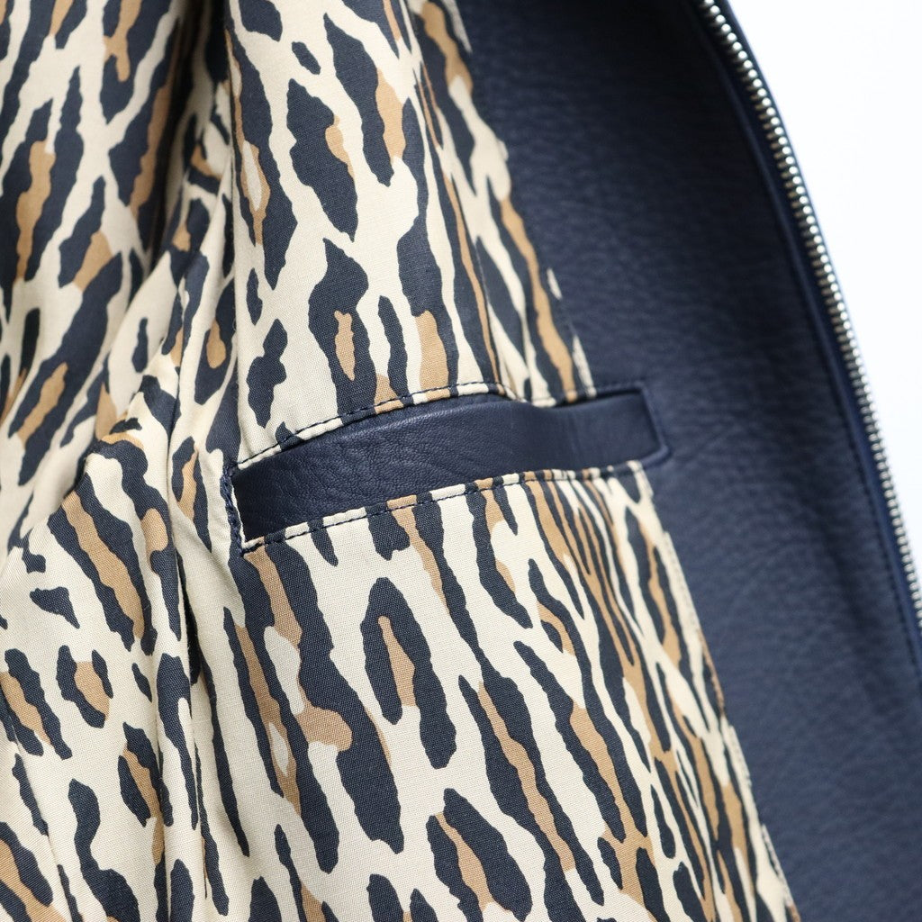 SINGLE RIDERS LEATHER JACKET ( TYPE-2 ) #D-BLUE [26SS-WMO-BL02]