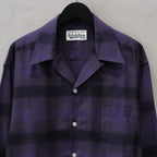 OMBRE CHECK OPEN COLLAR SHIRT L/S (TYPE-4) #PURPLE [24FW-WMS-OC04]