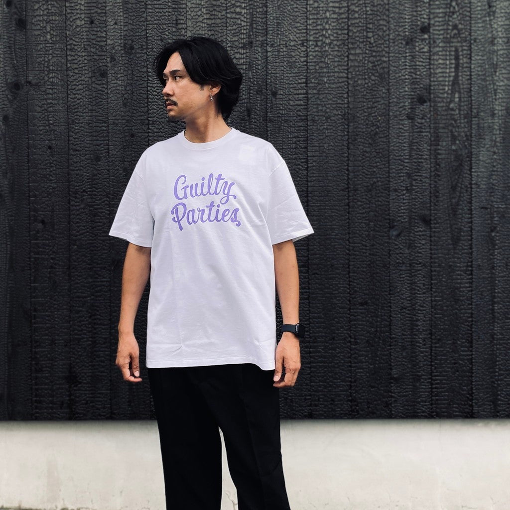 WASHED HEAVY WEIGHT CREW NECK T-SHIRT ( TYPE-15 ) #WHITE / PURPLE [26FW-WMT-WT18]