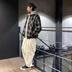 PLAID FLANNEL SWING TOP #BLACK [FW23-JK10]