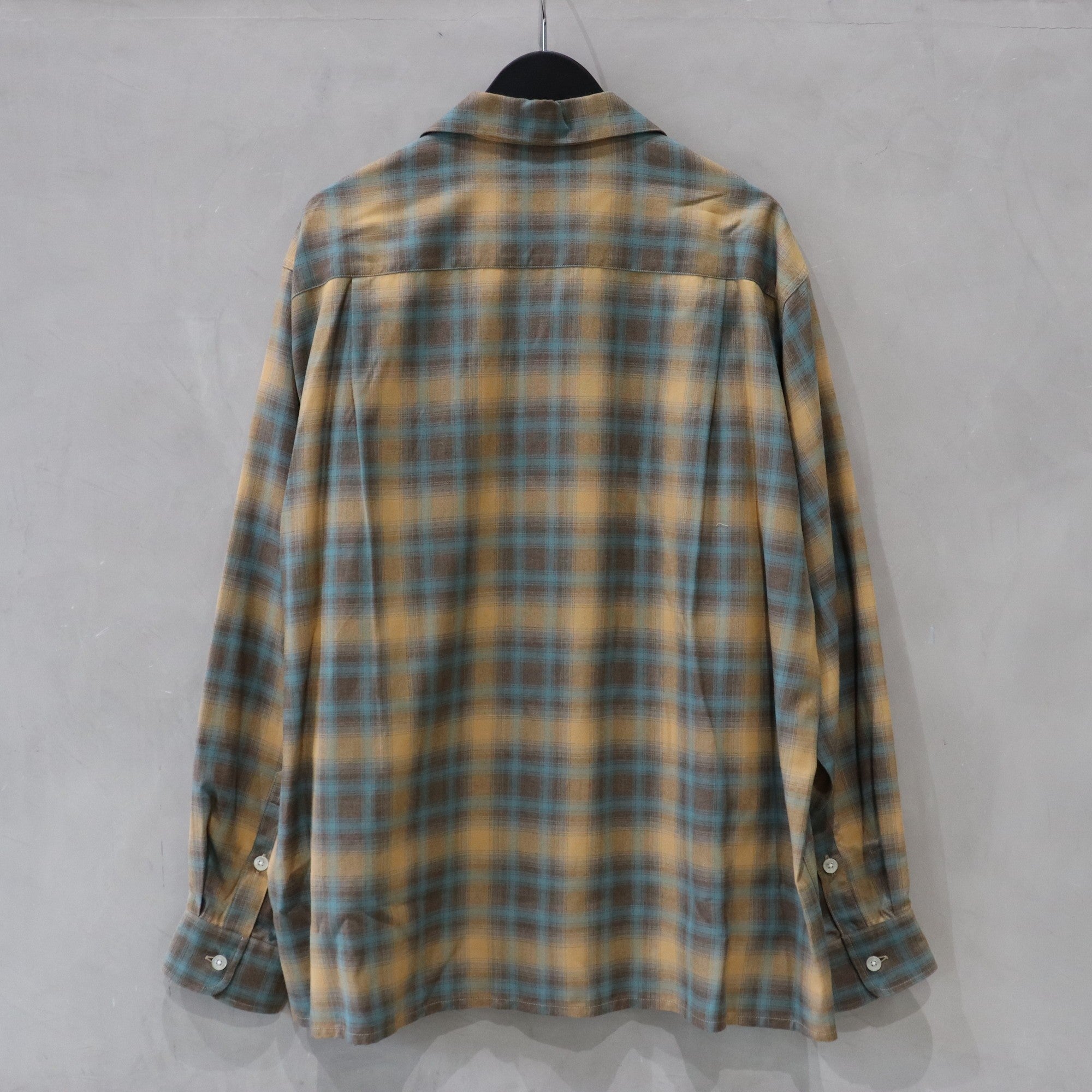 OMBRE CHECK OPEN COLLAR SHIRT L/S ( TYPE-2 ) #BROWN [24FW-WMS-OC02]