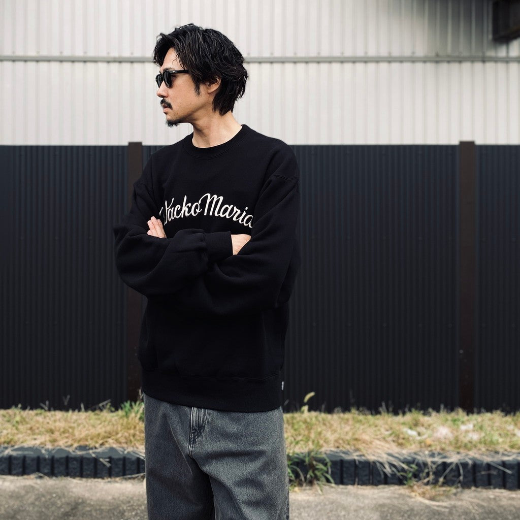 MIDDLE WEIGHT CREW NECK SWEAT SHIRT ( TYPE-1 ) #BLACK [25FW-WMC