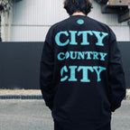 COTTON L/S T-SHIRT_CITY COUNTRY CITY #BLACK [CCC-261T002]