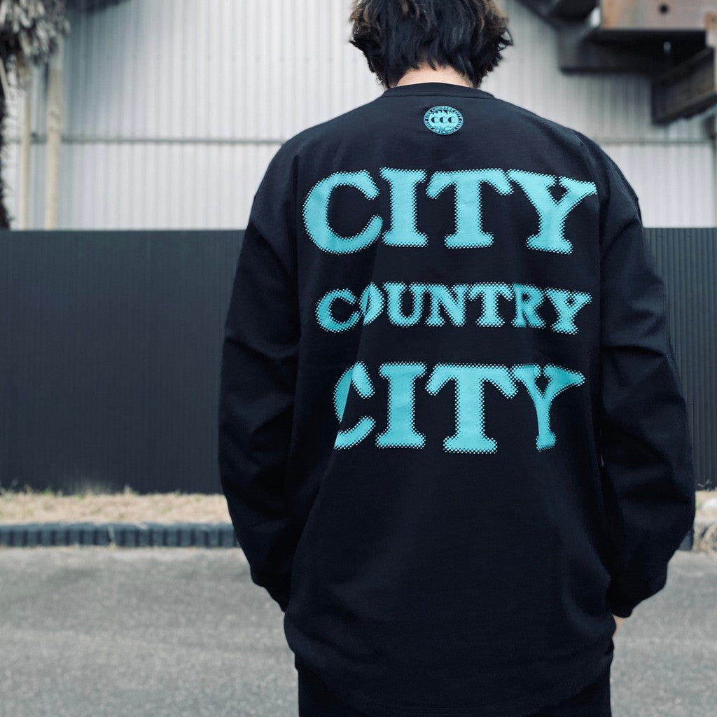 COTTON L/S T-SHIRT_CITY COUNTRY CITY #BLACK [CCC-261T002]