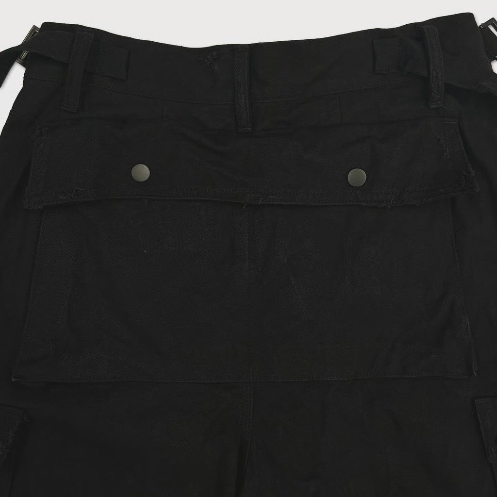 Heavy Cargo Short With Damaged(AGED CANVAS) #BLACK [M-P3-PT10]
