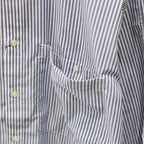 TECH BUTTON DOWN SHIRT L/S STRIPE #NAVY [BE-80024]