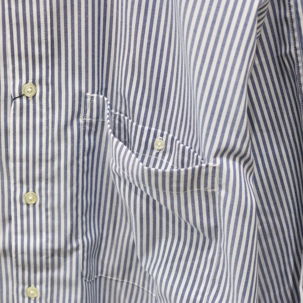 TECH BUTTON DOWN SHIRT L/S STRIPE #NAVY [BE-80024]