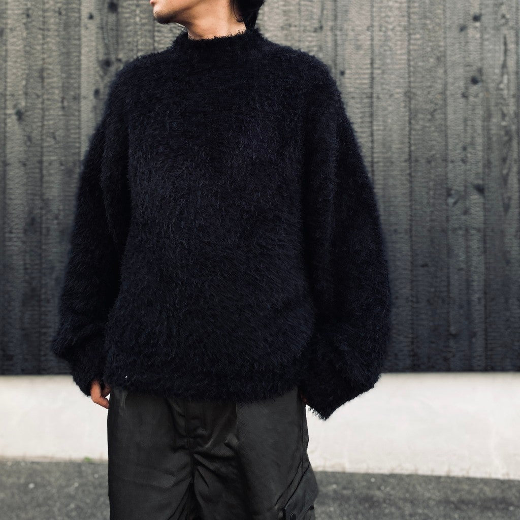 Classic Shaggy Knit Jumper (FUR KNIT) #BLACK [M-P4-KW3]