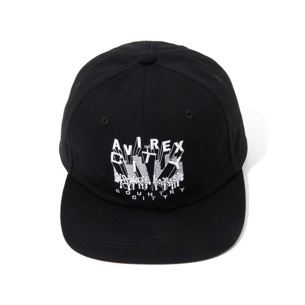 AVIREX | EMBROIDERED LOGO COTTON TWILL CAP #BLACK [CCC-253G001]