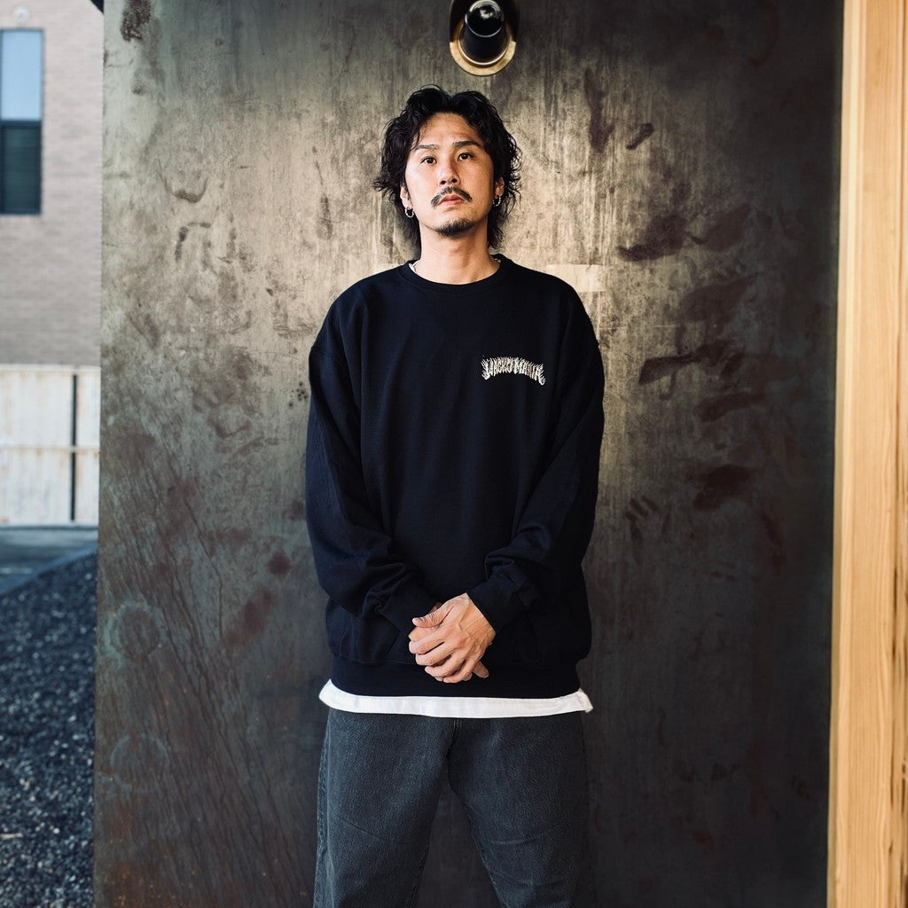 TIM LEHI | CREW NECK SWEAT SHIRT ( TYPE-1 ) #BLACK [25FW-WMC-SS10