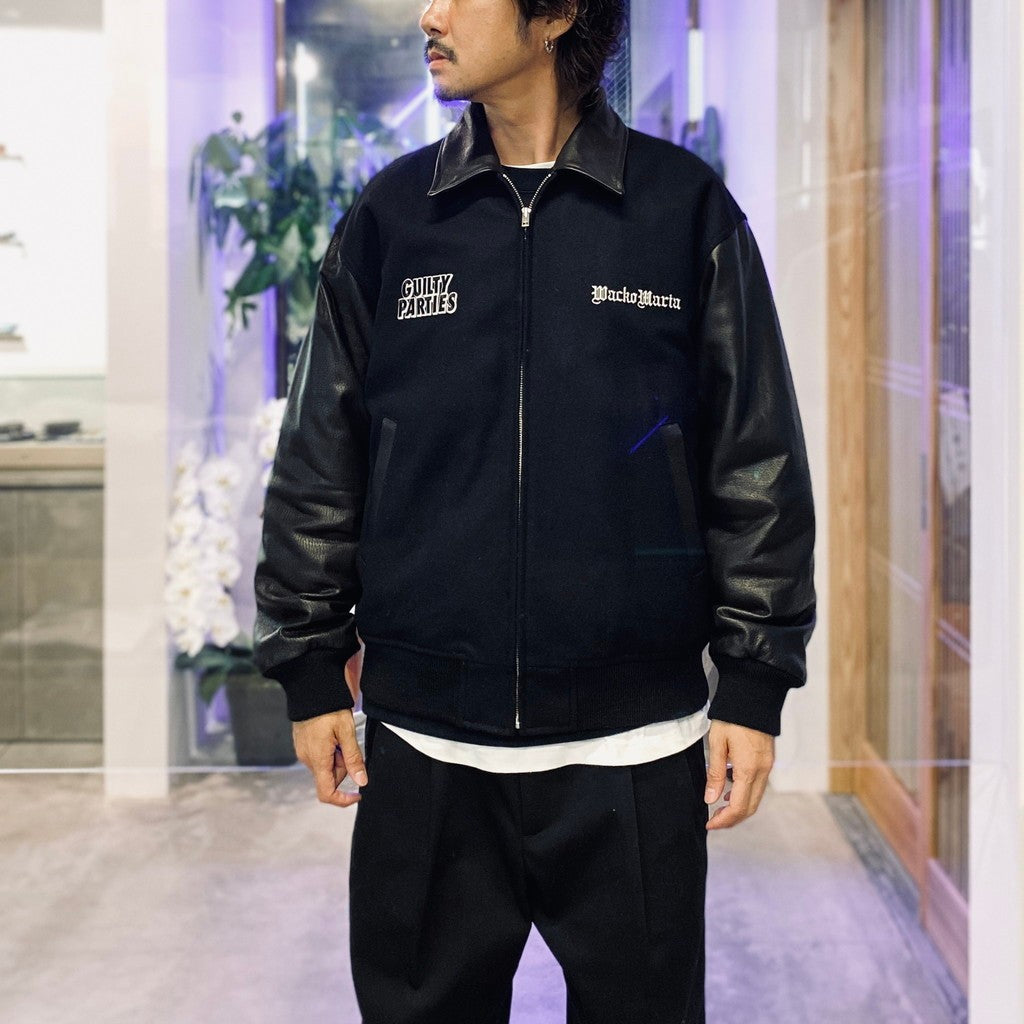 LEATHER VARSITY JACKET (TYPE-1) #BLACK [25FW-WMO-BL12]