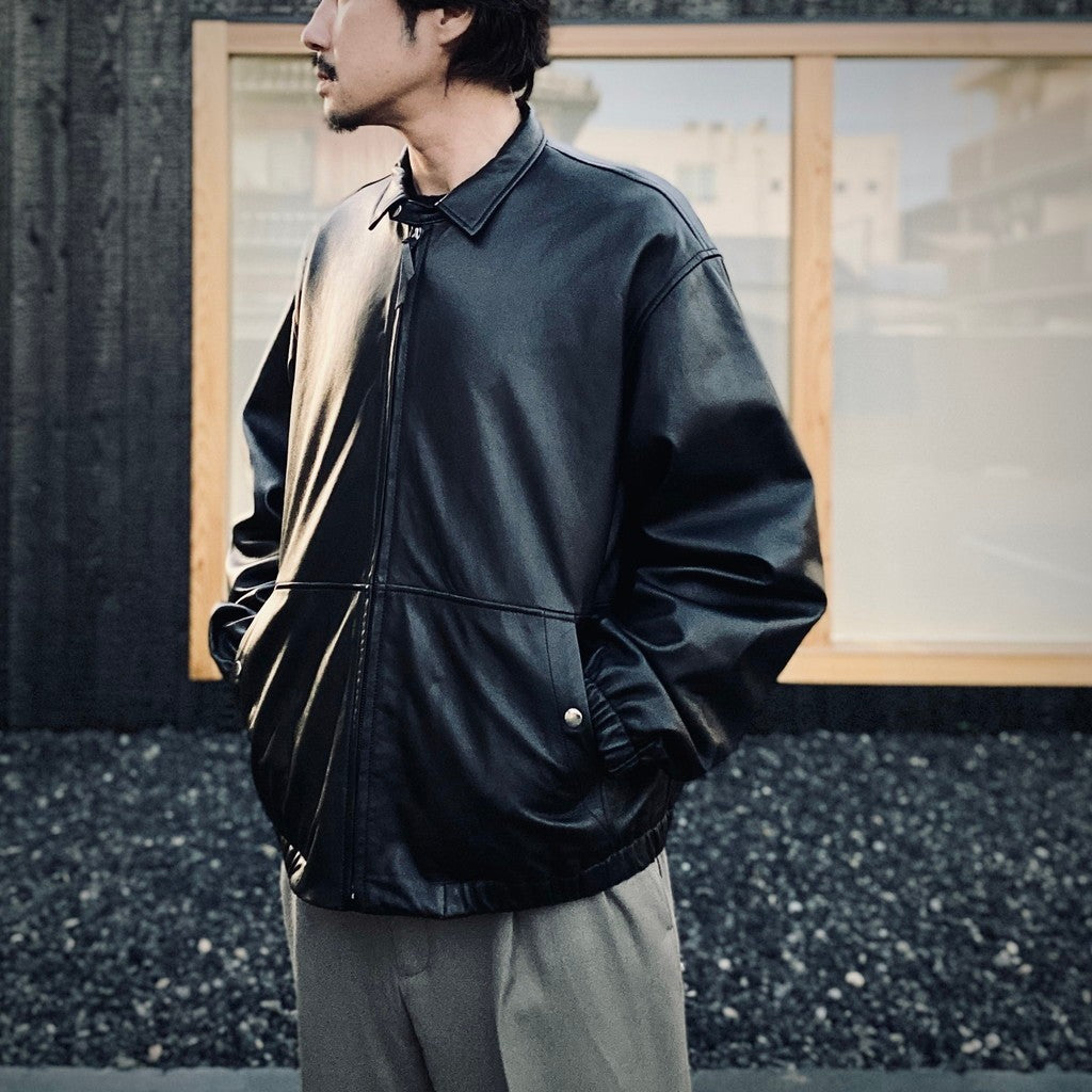 LEATHER SWING TOP #BLACK LEATHER [sn25f001]