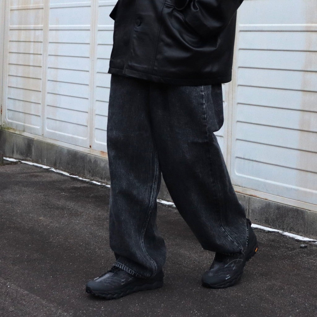 DENIM BAGGY PANTS #BLACK CHEMICAL [GH5S013D]