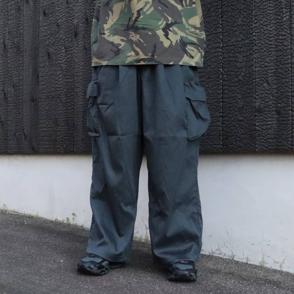 STRIPE BAGGY CARGO PANTS #Charcoal [SU26-B06]