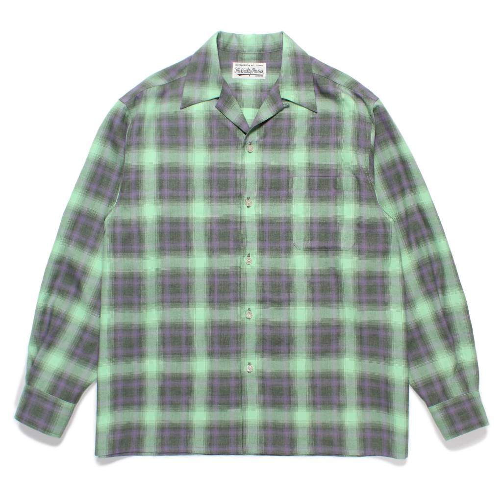 OMBRE CHECK OPEN COLLAR SHIRT L/S (TYPE-2) #GREEN [24FW-WMS-OC02]