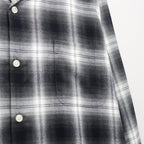 OMBRE CHECK OPEN COLLAR SHIRT L/S ( TYPE-1 ) #GRAY [26SS-WMS-OC11]