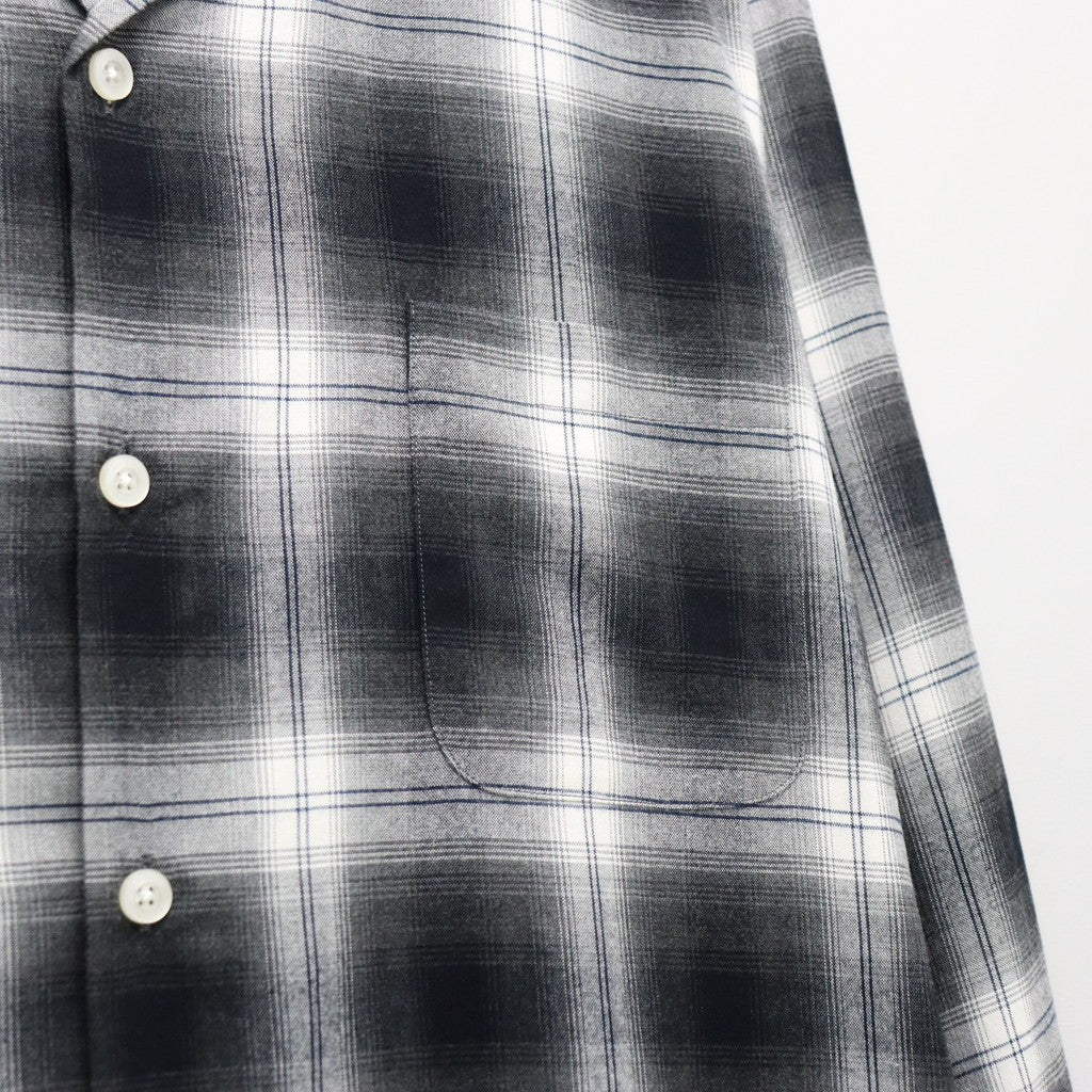 OMBRE CHECK OPEN COLLAR SHIRT L/S ( TYPE-1 ) #GRAY [26SS-WMS-OC11]