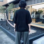 DBL KNIT SHORT SLEEVE CREW NECK #BLACK [CES29CS23]